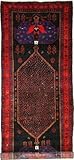 IMAGE OF 4'10 x 12'6 Navy Blue Persian Hand Knotted Wool Meshkin Runner Rug