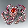 January Birthstone Flower Swarovski Crystal Brooches & Pins