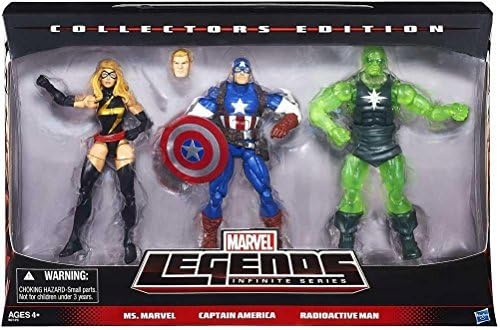 Marvel Legends Infinite Collectors Edition Ms. Marvel. Captain America &amp; Radioactive Man by HASBO by HASBO
