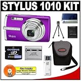 Olympus Stylus 1010 10.1MP Digital Camera with 7x Optical Zoom (Purple) + Olympus 2GB Card + Spare Li-50B Battery + Card Reader + Compact Padded Camera Case