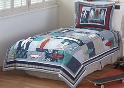 Surfing USA Quilt with Shams Size: Twin [Toy]