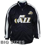 NBA Majestic Utah Jazz Navy Blue-White Big Sizes Full Zip Track Jacket (XXX-Large)