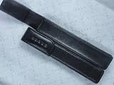 Cross Full Grain Italian Leather, Signature Perforated Detailing, Single Magnetic Flip Top Pen Pouch, Black and Can Accommodate any Cross Pen