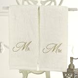 Set of 2 Mr. & Mrs. Ivory Hand Towels