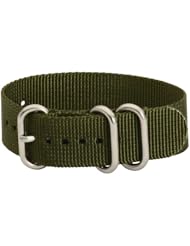 Premium 3 Ring 20mm Solid Army Green Urban / Nato Military Nylon Watch Band / Strap Fits All Watches!!!
