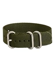 Premium 3 Ring 24mm Solid Army Green Urban / Nato Military Nylon Watch Band / Strap Fits All Watches!!!