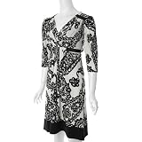 Sangria Long Sleeve V-neck Dress with Grosgrain Trim