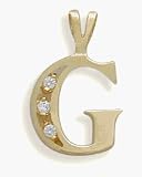 Ladies Yellow Gold 0.06 tcw Diamond G Initial Pendant