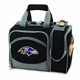NFL Baltimore Ravens Malibu Insulated Shoulder Pack with Deluxe Picnic Service for Two