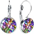 Handcrafted Multicolor Mother of Pearl Leverback Earrings