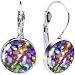 Handcrafted Multicolor Mother of Pearl Leverback Earrings