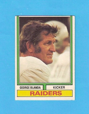George Blanda 1974 Topps Football Card (Oakland Raiders) (Chicago Bears)