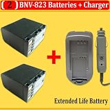 Buy 2 PACK JVC BN-VF823 BN-VF823U Replacement Lithium-Ion Batteries + AC DC rapid...