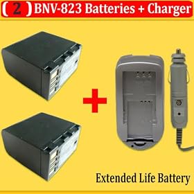Buy 2 PACK JVC BN-VF823 BN-VF823U Replacement Lithium-Ion Batteries + AC DC rapid... by Digital now!
