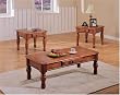 3pc Dark Oak Occasional Table Set By Coaster Furniture