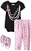 BON BEBE Baby Girls' Newborn Jewelry 4 Piece Pant Set with Sneakers