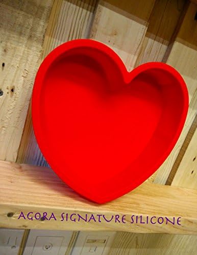 Premium Silicone Heart Shape Cake Pan Non Stick Mould by AGORA Silicone + GIFT