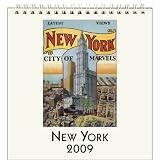 New York Cavallini 2009 Vintage Prints easel desk calendar 6 by 6.5 inches Cream Laid paper finish