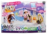 Moxie Girlz Doll Series Accessory Set - Magic Snow Cabin with Bat Table, Bar Stool, Couch, Firelogs with Simulated Fire, Radio, Fondue Pot, 2 Fondue Skewers, Tray, Muffin, Croissant, Milk Carton, 2 Tall Cocoa Cups, 2 Cocoa Mugs, Snow Shovel amd 1 Pack of Magic 