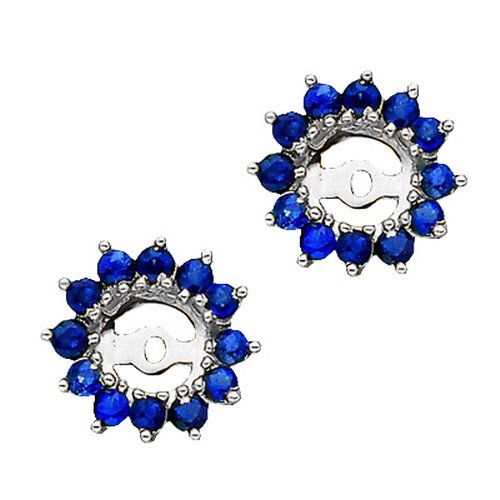 14K White Gold 1 3/8 ct. Sapphire Earring Jackets