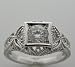 14k White Gold Antique Style Diamond Filigree Ring