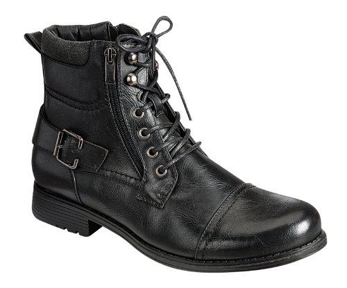 ARIDER BULL-01 Mens Ankle Combat Army Low-Top Causal Boots- Black