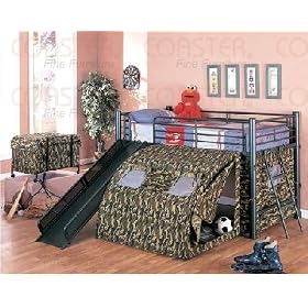 Coaster Army Green With Slide Green Bunk bed Coaster Bunk Beds