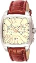 Invicta 3421 Gents Diplomat Alarm Watch with Tan Croco Print Leather Fold Over Clasp Strap and Steel Case