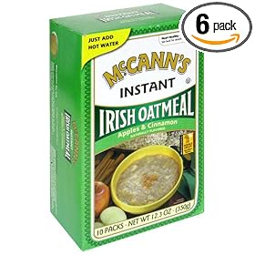 McCANN'S Instant Irish Oatmeal, Apple & Cinnamon, 12.3-Ounce Boxes (Pack of 6)