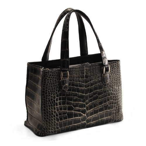 クロコダイル ハンドバッグ レディース マット センター取り 日本製 A4 わに革 ワニ革 本革 レザー 画像