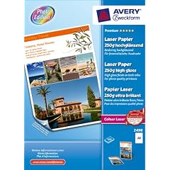 Avery Zweckform 2498 Premium Fotopapier A4 f�r Farblaserdrucker beidseitig bedruckbar 250g 100 Blatt