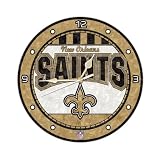 New Orleans Saints 12 Inch Art Glass Clock
