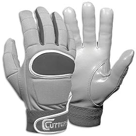 <b>Linebacker / Running Back Football Gloves with C-TACK - Color: Gray,Size: Adult XL</b>