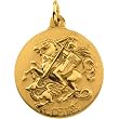 14K Yellow Gold St. George Medal - 18.00mm