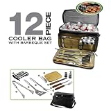 12-Piece Stainless-Steel BBQ Tool Set with 14 Can Cooler by 
