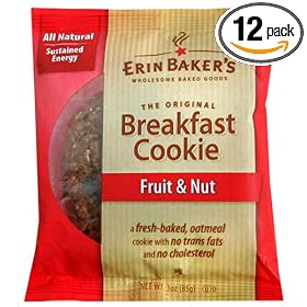 Erin Baker's Breakfast Cookies, Fruit & Nut, 3-Ounce Individually Wrapped Cookies (Pack of 12)