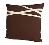 Modern Basics P1404BN Large Reed Pillow in Chocolate Brown and Ivory