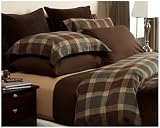 Pinzon Hyde Park Flannel Full/Queen Duvet Cover, Chocolate Hyde Park