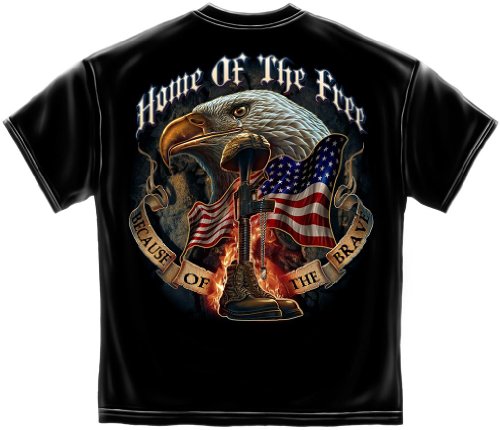 Home of Free Because of Brave - Military T-Shirt