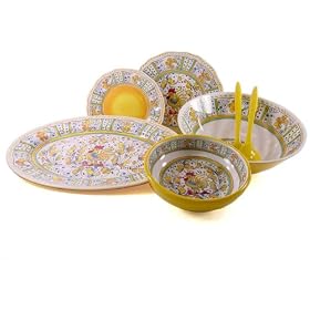 Buy Gallo Giallo (Yellow Rooster) pattern triple weight Melamine 16 piece dinner set tableware... by Le Cadeaux