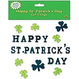 Beistle 33133 Happy St. Patrick's Day Gel Clings Sheet, 7-1/2 by 7-1/2-Inch