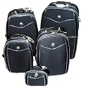 Grosses 5teiliges Trolley-Set, Kofferset; in SCHWARZ
