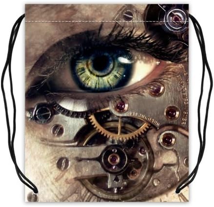 Funny Retro Gear Steampunk Bag Sport Gym Polyester Basketball Drawstring Bags (Twin Sides) Waterproof Backpack