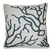 Thro by Marlo Lorenz 2653 Coral Towel Stitch Embroidered 18 by 18-Inch Pillow, Silver Blue