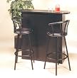 3pc Retro Style Black Bar Pub Table & 2 Stools Set