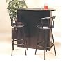 3pc Retro Style Black Bar Pub Table & 2 Stools Set