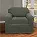 Maytex Pixel Ultra Soft Stretch 2 Piece Arm Furniture Cover, Dusty Olive Green Chair Slipcover, Model:4300513