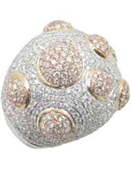 14k White and Pink Gold 4.13ctw Diamond Cocktail Ring LR1868R Size 7.5