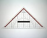 225mm Geometry Set Square Drawing Drafting Triangle with Removable Grip