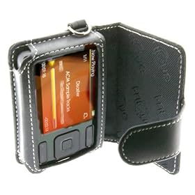 i-nique Tuff-Luv Exec Soft Napa Leather Case + Belt Clip For Creative Labs Zen - Black